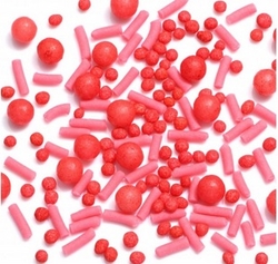 Cukrová dekorace - Červeno - růžový mix /Saracino